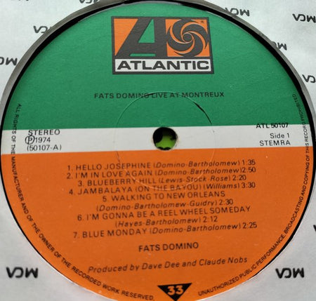 Fats Domino - Live at Montreux (1974) LP= als nieuw