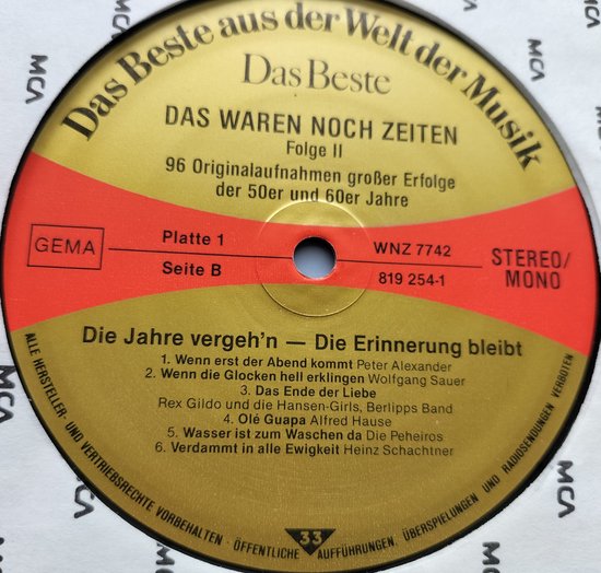 Das Waren Noch Zeiten 96 Originalaufnahmen Großer Erfolge Der 50er Und 60er Jahre) 8XLP= als nieuw