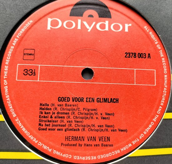 Herman van Veen - Goed voor een Glimlach (1971) LP
