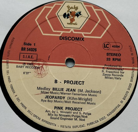 Pink Project ‎– B.Project (1983) LP Vinyl, 12", 33 ⅓ RPM, Stereo