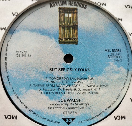 Joe Walsh - "But Seriously Folks ..." (1978) LP