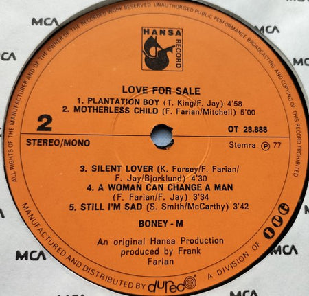 Boney M. - Love for Sale (1977) LP
