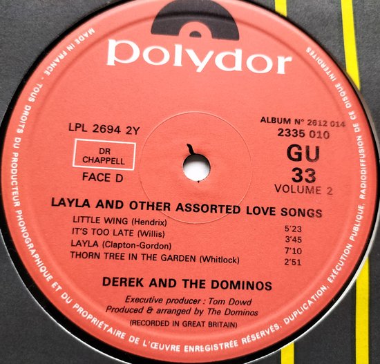 Derek and The Dominos - Layla and Other Assorted Love Songs (1970) 2XLP