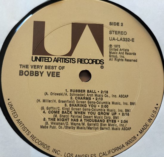 Bobby Vee ‎– The Very Best Of Bobby Vee (1975) LP