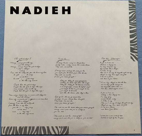Nadieh – Land Of Tá 1986 LP  is in Nieuwstaat . Hoes zie Foto's