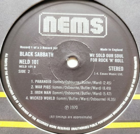 Black Sabbath - We Sold Our Soul for Rock 'N' Roll (1975) 2XLP