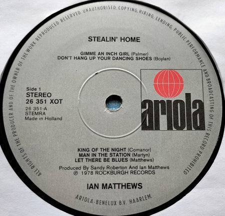 Ian Matthews  – Stealin' Home LP= als nieuw