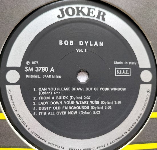 Bob Dylan – A Rare Batch Of Little White Wonder - Volume 3 (1975) LP = als nieuw .... Track labeling miskleun.