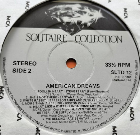 Various – American Dreams (1985) 2XLP