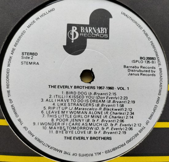 The Everly Brothers – The Everly Brothers 1957-1960 Vol.1 (1974) LP