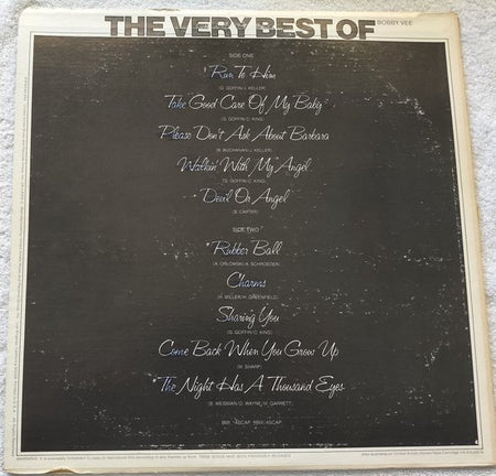 Bobby Vee ‎– The Very Best Of Bobby Vee (1975) LP