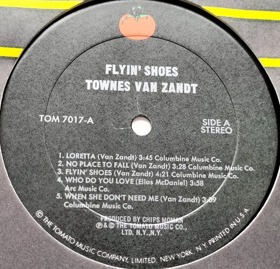 Townes Van Zandt - Flyin' Shoes (1978) LP = als nieuw