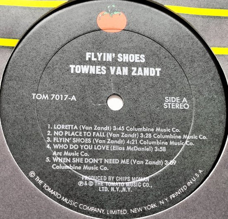 Townes Van Zandt - Flyin' Shoes (1978) LP = als nieuw
