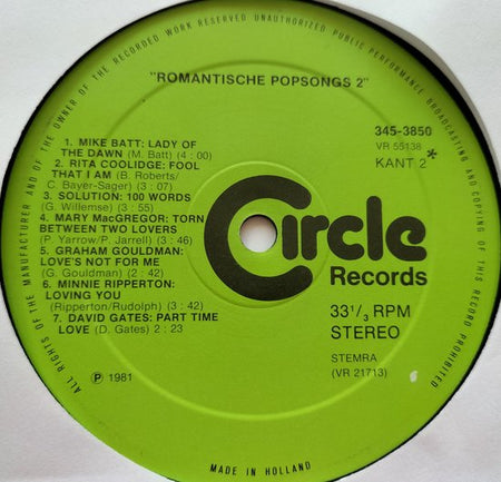 Romantische Popsongs 2 2XLP = als nieuw