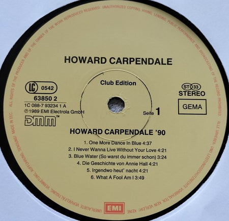 Howard Carpendale – Carpendale '90 (1989) LP