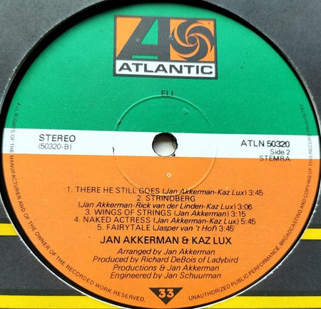 Jan Akkerman & Kaz Lux - Eli (1976) LP = als nieuw