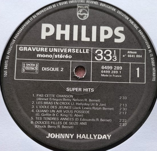 Johnny Hallyday - Super Hits (1976) 2XLP