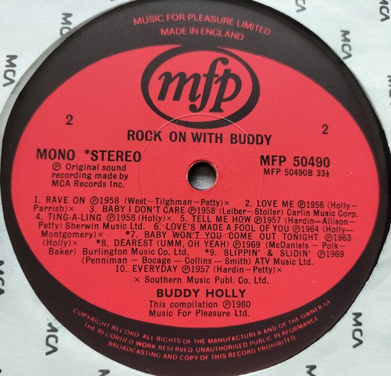 Buddy Holly – Rock On With Buddy (198) LP