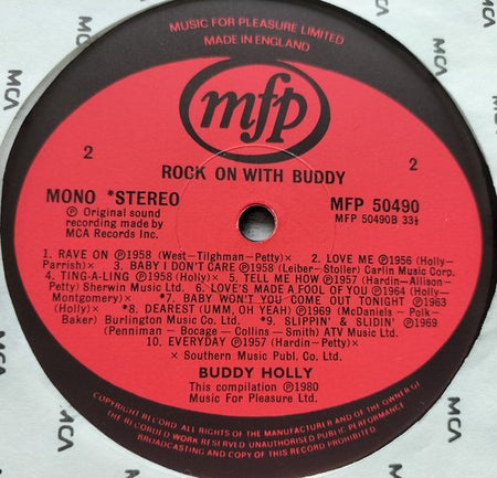 Buddy Holly – Rock On With Buddy (198) LP