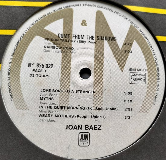 Joan Baez - Come from the Shadows (1972) LP = als nieuw