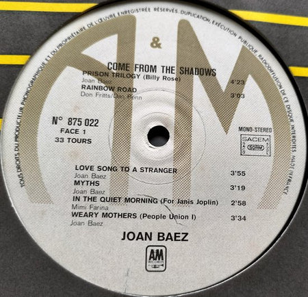 Joan Baez - Come from the Shadows (1972) LP = als nieuw