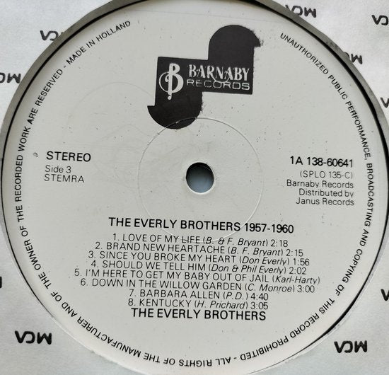 The Everly Brothers 1957-1960 (1974) 2XLP= als nieuw