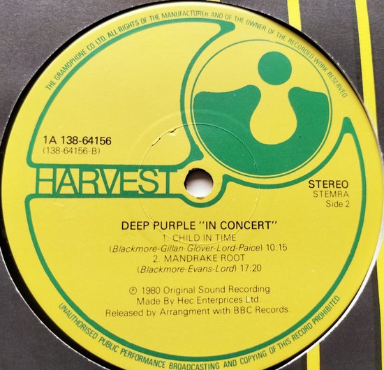 Deep Purple - In Concert (1980) ‎– 2XLP=als nieuw
