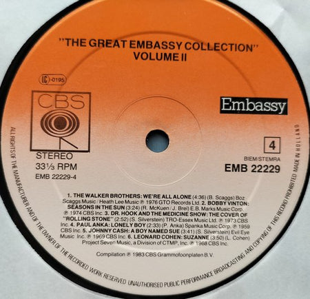 24 Golden Hits - 'The Great Embassy Collection' Vol.2 (1983) 2XLP zijn als nieuw