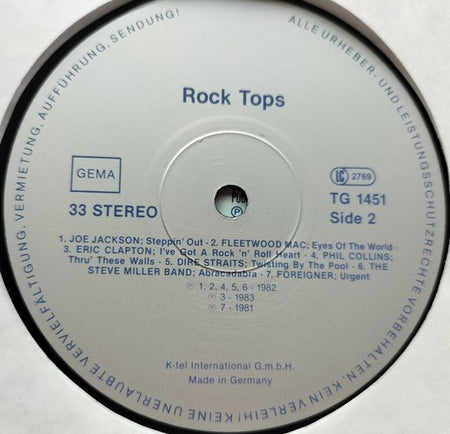 Various – Rock Tops (1983) LP
