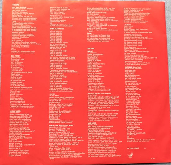 Lennon Plastic Ono Band – Shaved Fish LP