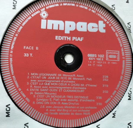 Edith Piaf – Edith Piaf (1978) LP = als nieuw