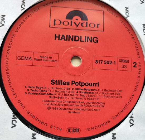 Haindling - Stilles Potpourri (1984) LP=als nieuw