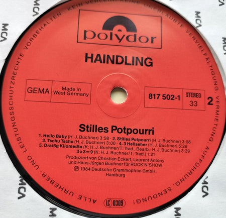 Haindling - Stilles Potpourri (1984) LP=als nieuw