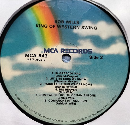 Bob Wills ‎– King Of Western Swing (1977) LP = als nieuw