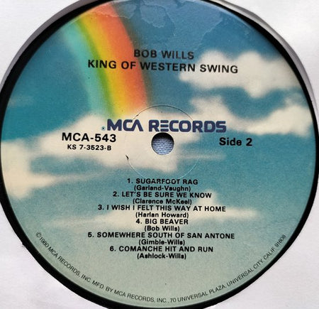 Bob Wills ‎– King Of Western Swing (1977) LP = als nieuw