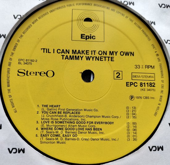 Tammy Wynette – 'Til I Can Make It On My Own LP = in Nieuwstaat