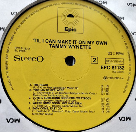Tammy Wynette – 'Til I Can Make It On My Own LP = in Nieuwstaat