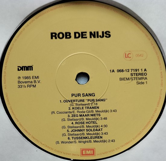Rob de Nijs - Pur Sang (1985) LP