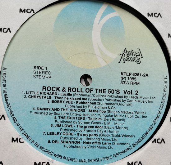 Rock And Roll Of The 50's Volume (1985) 2XLP