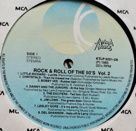 Rock And Roll Of The 50's Volume (1985) 2XLP