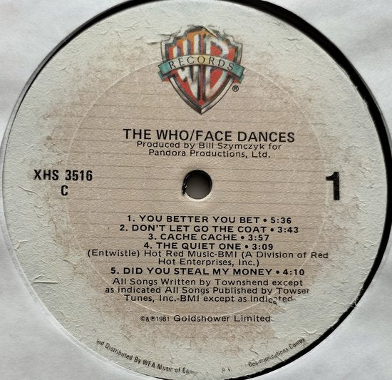 The Who - Face Dances (1981) LP