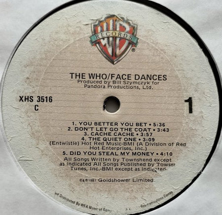 The Who - Face Dances (1981) LP