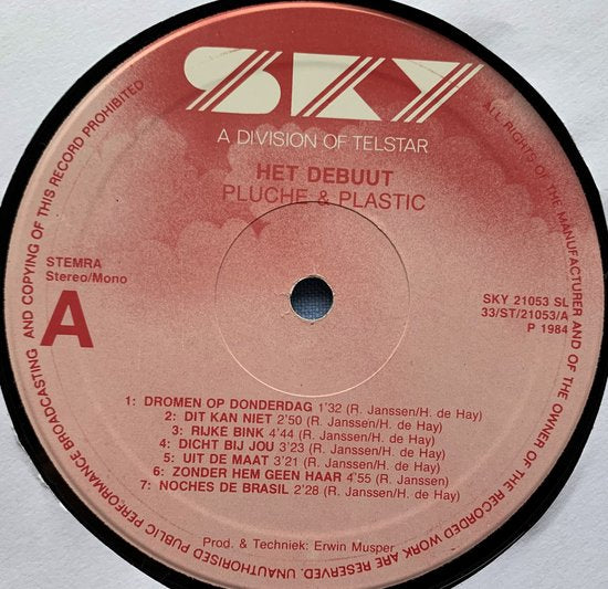 Pluche & Plastic – Het Debuut 1984 LP is in Nieuwstaat. Hoes zie Foto's