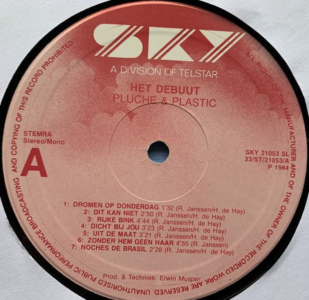 Pluche & Plastic – Het Debuut 1984 LP is in Nieuwstaat. Hoes zie Foto's