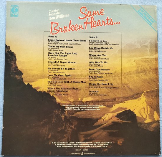 Don Williams – Some Broken Hearts...(1981) LP= als nieuw