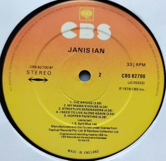 Janis Ian – Janis Ian (1978) LP = bijna perfect.