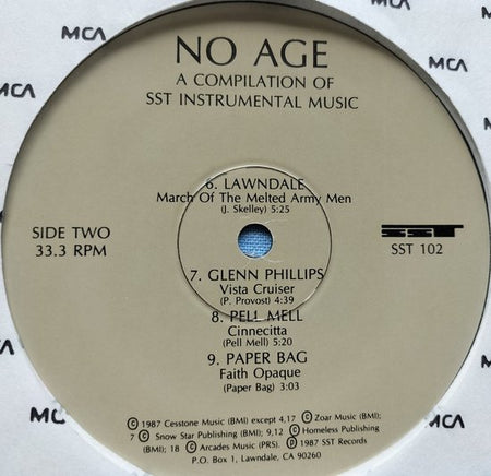 No Age - A Compilation Of SST Instrumental Music (1987) 2XLP
