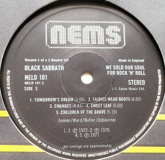 Black Sabbath - We Sold Our Soul for Rock 'N' Roll (1975) 2XLP