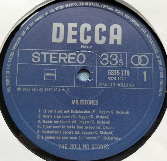 The Rolling Stones - Milestones (1971) LP