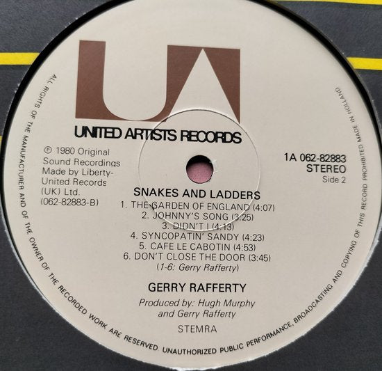 Gerry Rafferty - Snakes and Ladders (1980) LP = als nieuw